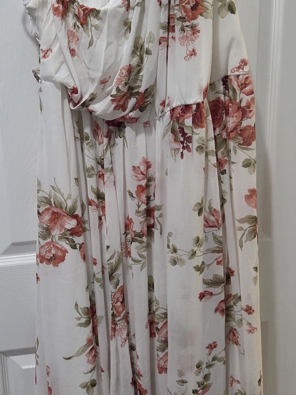 torrid Cream Maxi Dress with Pink Floral Print
